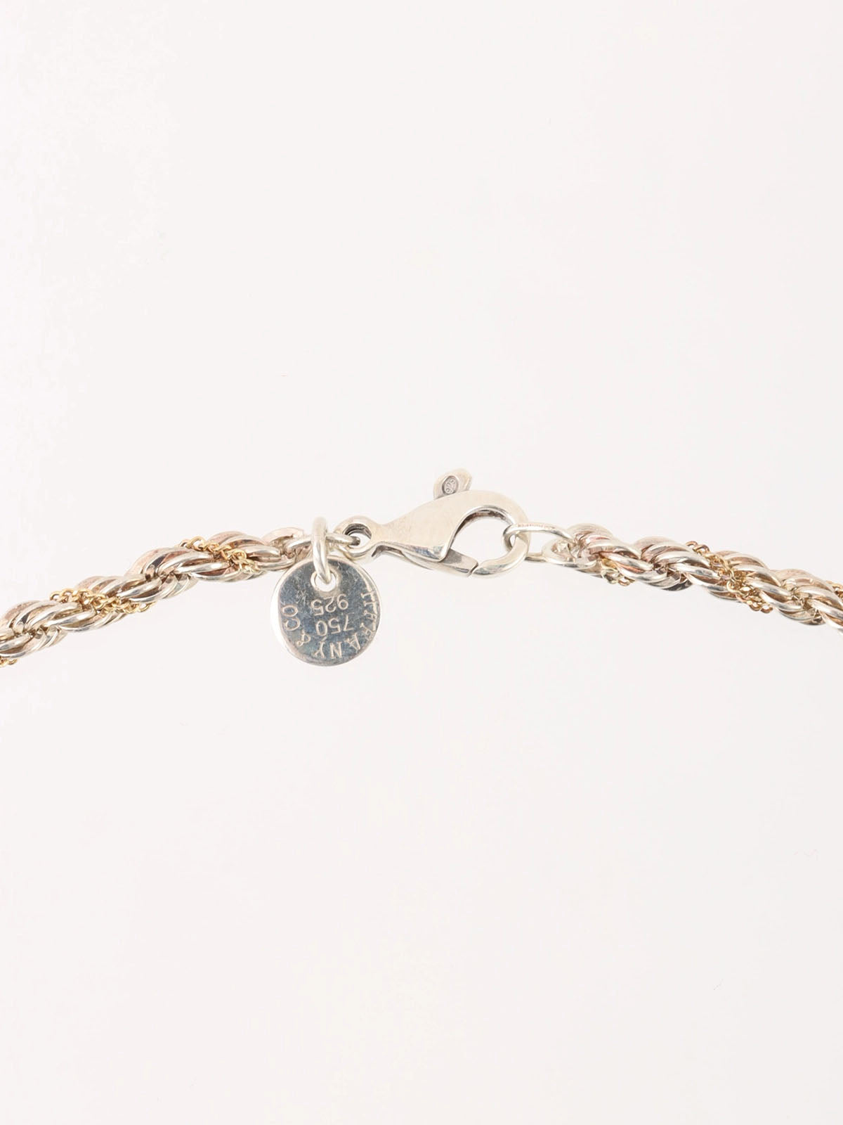 18K925 Twisted Rope Chain Necklace in Silver/Gold