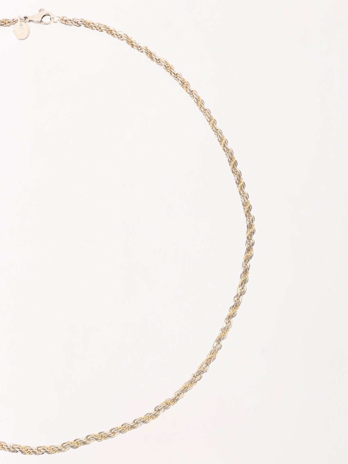 18K925 Twisted Rope Chain Necklace in Silver/Gold