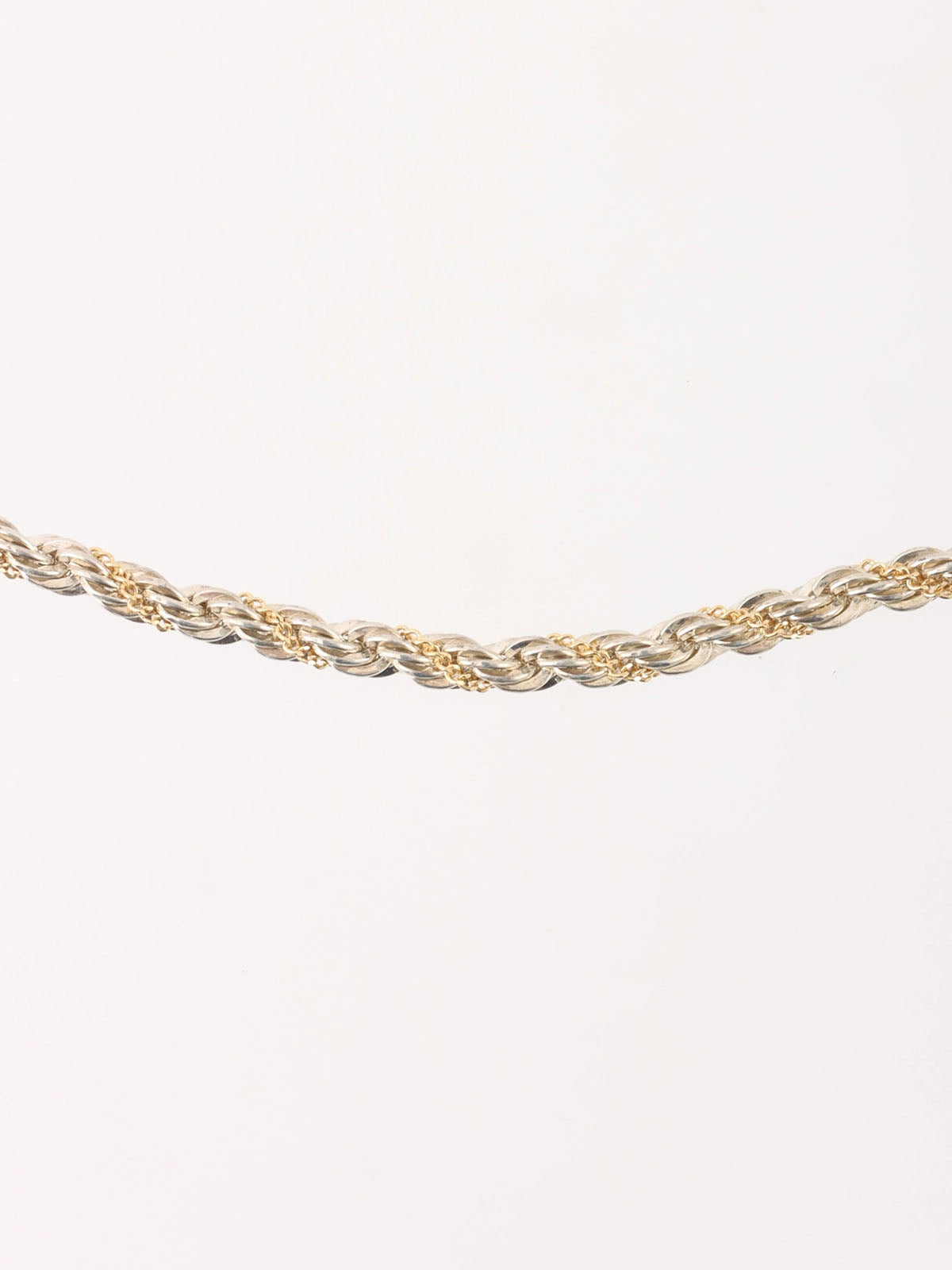 18K925 Twisted Rope Chain Necklace in Silver/Gold