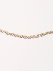 18K925 Twisted Rope Chain Necklace in Silver/Gold