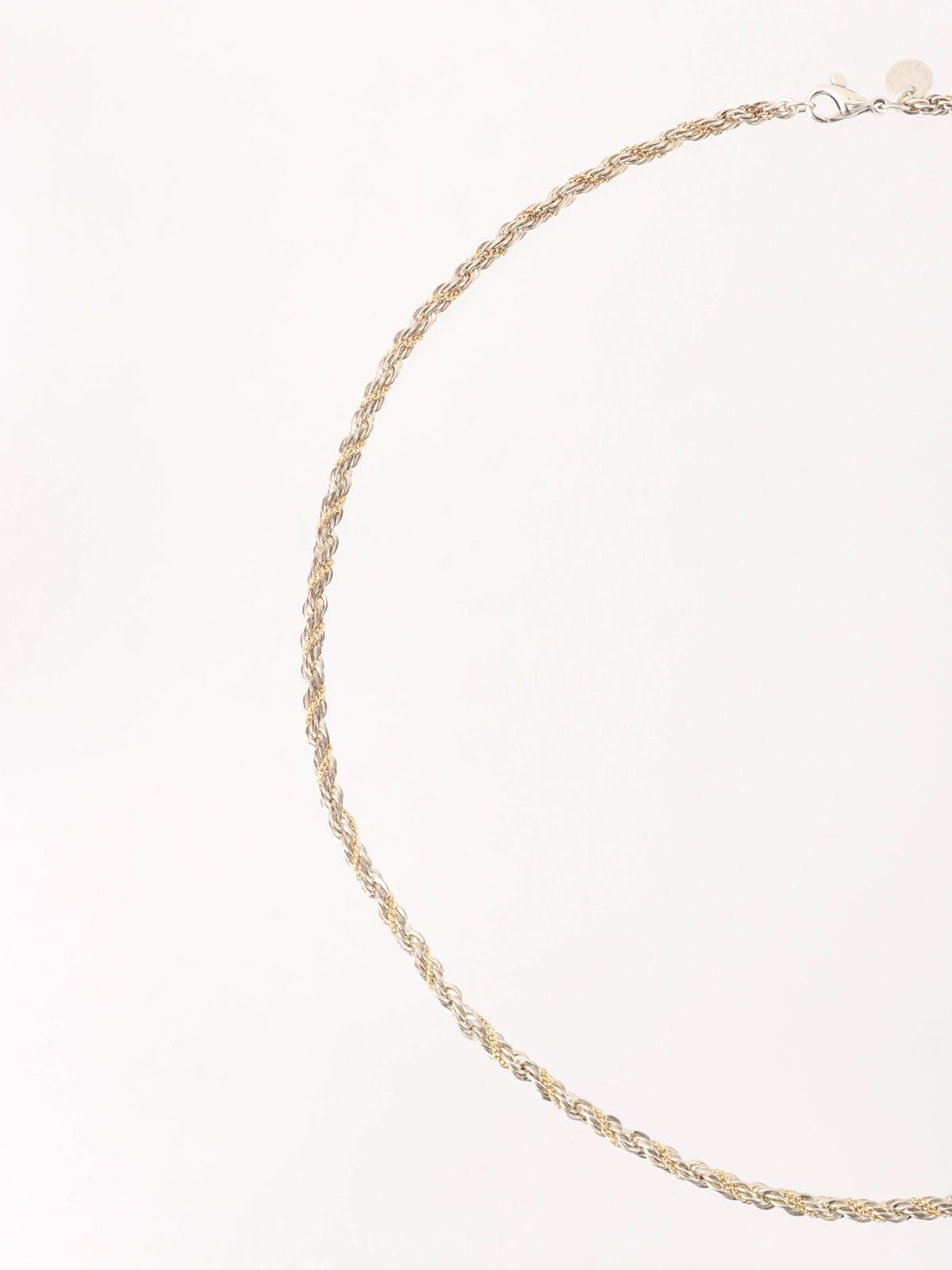 18K925 Twisted Rope Chain Necklace in Silver/Gold