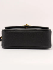 1995 Caviar Skin V-Stitch CC Turnlock Shoulder Bag in Black