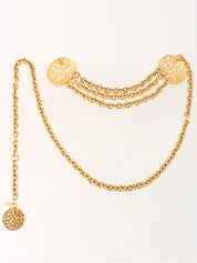1991 Oval Cutout CC Mark Design Chain Belt, Gold