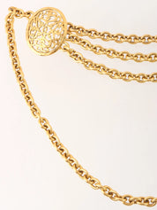 1991 Oval Cutout CC Mark Design Chain Belt, Gold