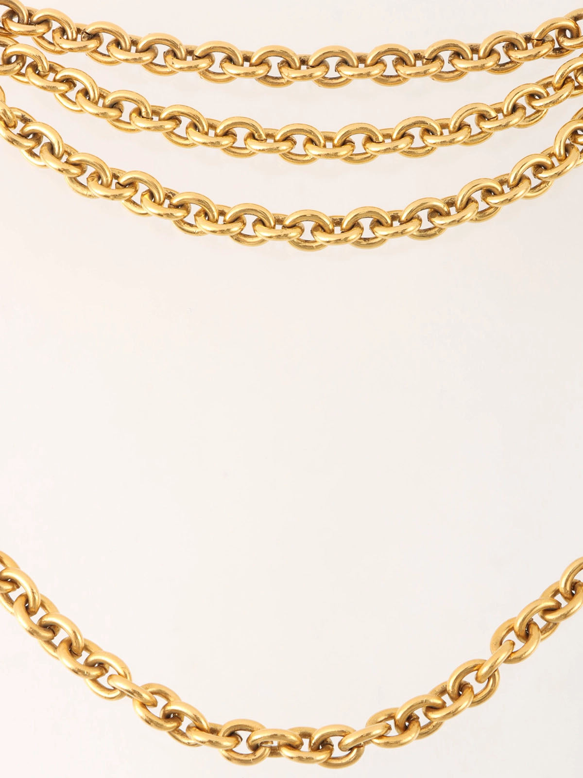 1991 Oval Cutout CC Mark Design Chain Belt, Gold