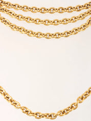 1991 Oval Cutout CC Mark Design Chain Belt, Gold