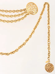 1991 Oval Cutout CC Mark Design Chain Belt, Gold