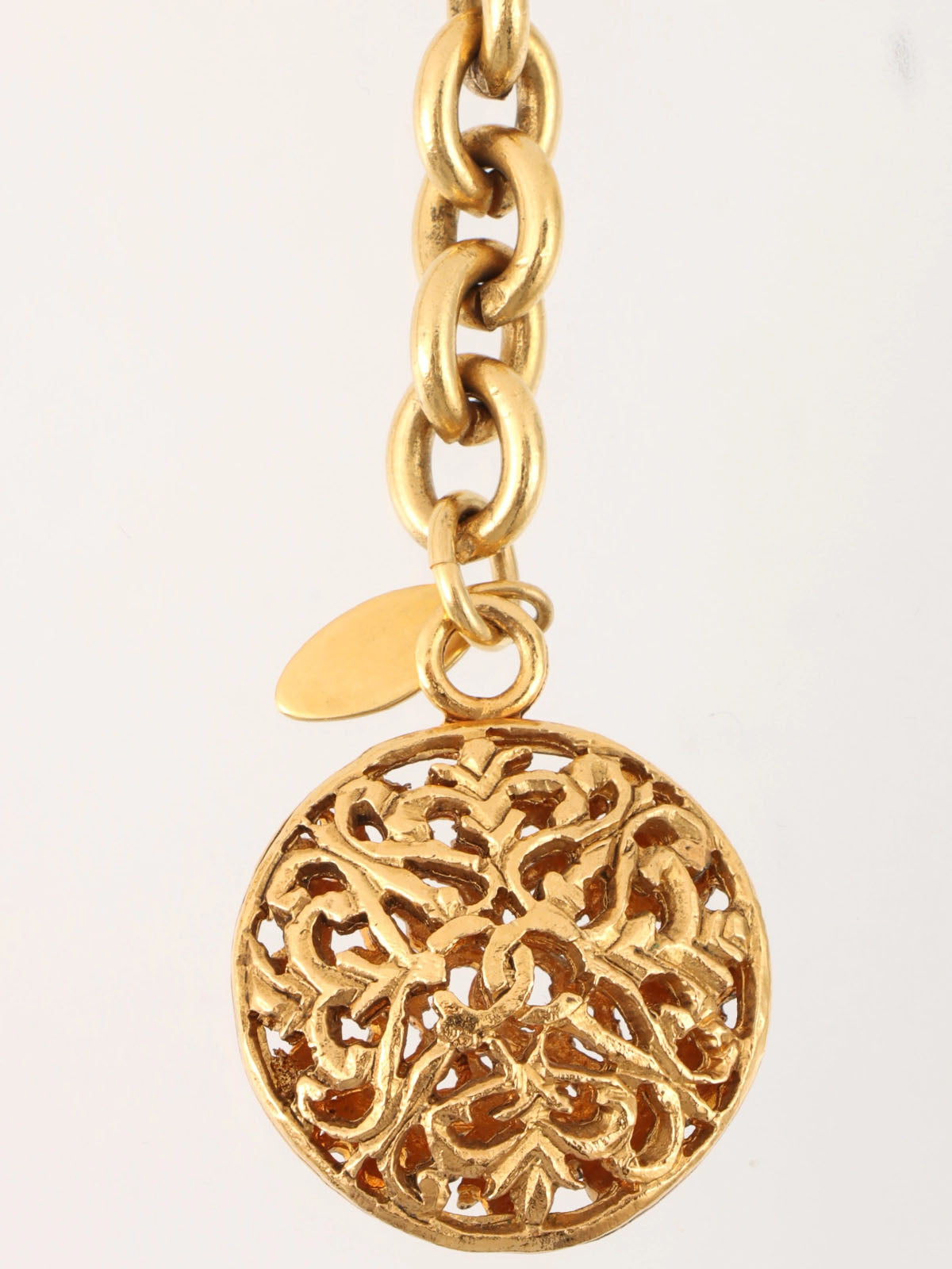1991 Oval Cutout CC Mark Design Chain Belt, Gold