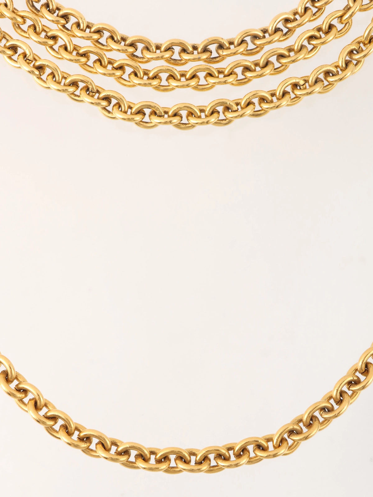 1991 Oval Cutout CC Mark Design Chain Belt, Gold