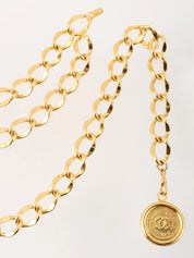 1994 CC mark coin charm chain belt gold