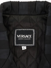 黑色条纹美杜莎纽扣套装