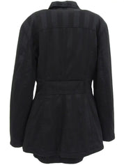 黑色条纹美杜莎纽扣套装