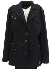 黑色条纹美杜莎纽扣套装