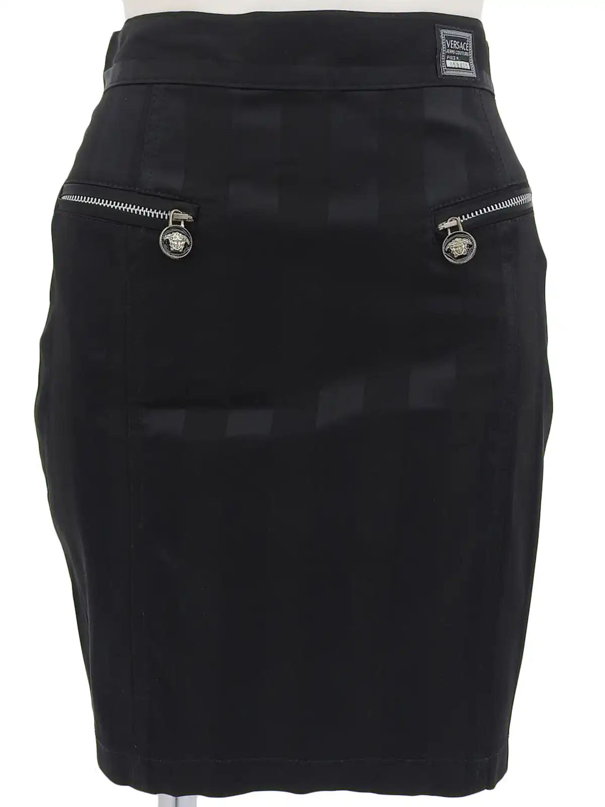 黑色条纹美杜莎纽扣套装