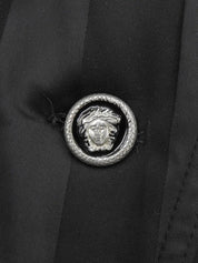 黑色条纹美杜莎纽扣套装