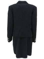 深海军蓝褶皱美杜莎纽扣套装