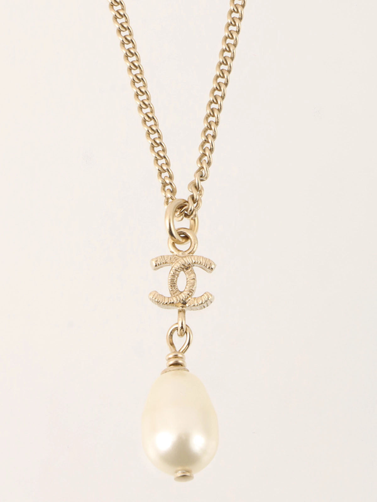 2012 Pearl CC Mark Necklace Gold