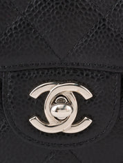 2005 Caviar Skin 经典翻盖链条包 迷你 黑色