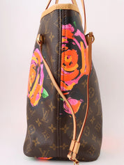 2008 Monogram Rose Neverfull MM Brown/Pink