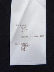 Wool logo button poncho coat in dark brown/navy