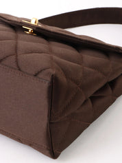 1997 Silk Satin CC Turnlock Mini Handbag in Dark Brown