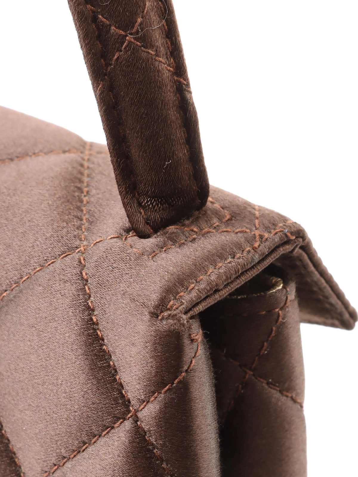 1997 Silk Satin CC Turnlock Mini Handbag in Dark Brown