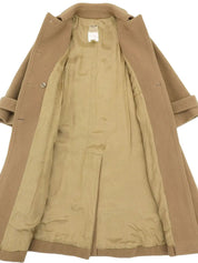 Macadam Button Long Coat in Beige