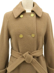 Macadam Button Long Coat in Beige