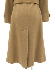 Macadam Button Long Coat in Beige