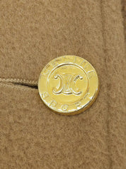 Macadam Button Long Coat in Beige