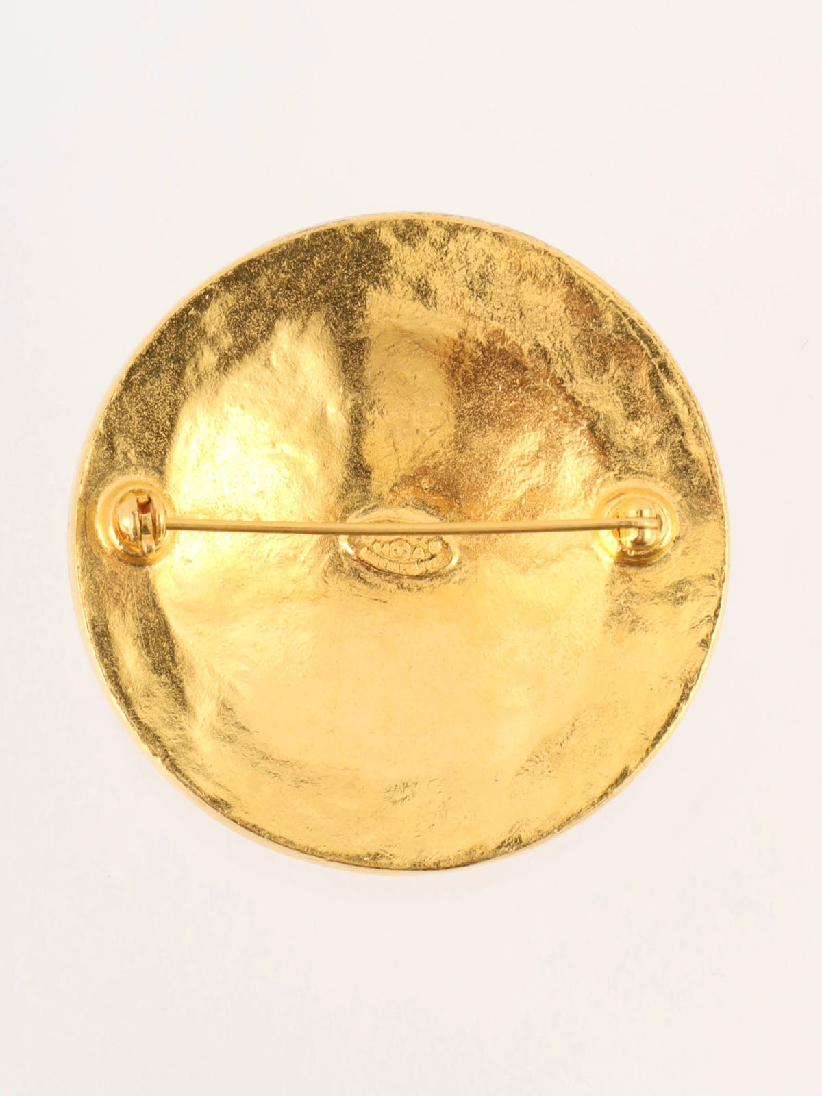 1994 Round Design CC Mark Brooch Gold