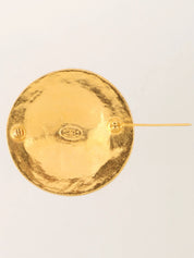 1994 Round Design CC Mark Brooch Gold