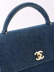 1998 Denim CC Turnlock Handbag in Indigo