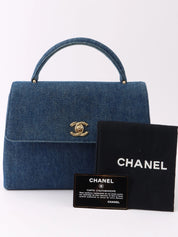 1998 Denim CC Turnlock Handbag in Indigo