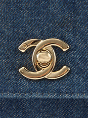1998 Denim CC Turnlock Handbag in Indigo