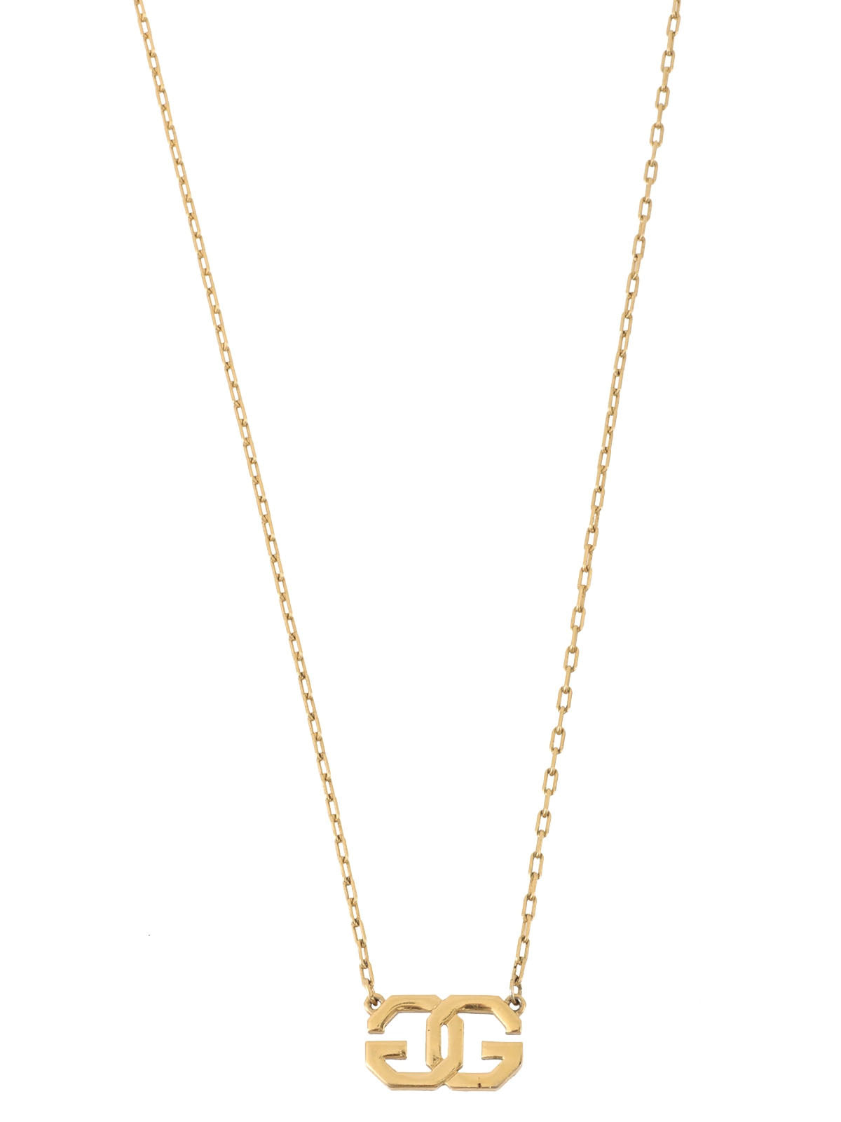 Logo Plate Necklace Gold