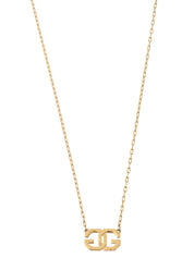 Logo Plate Necklace Gold