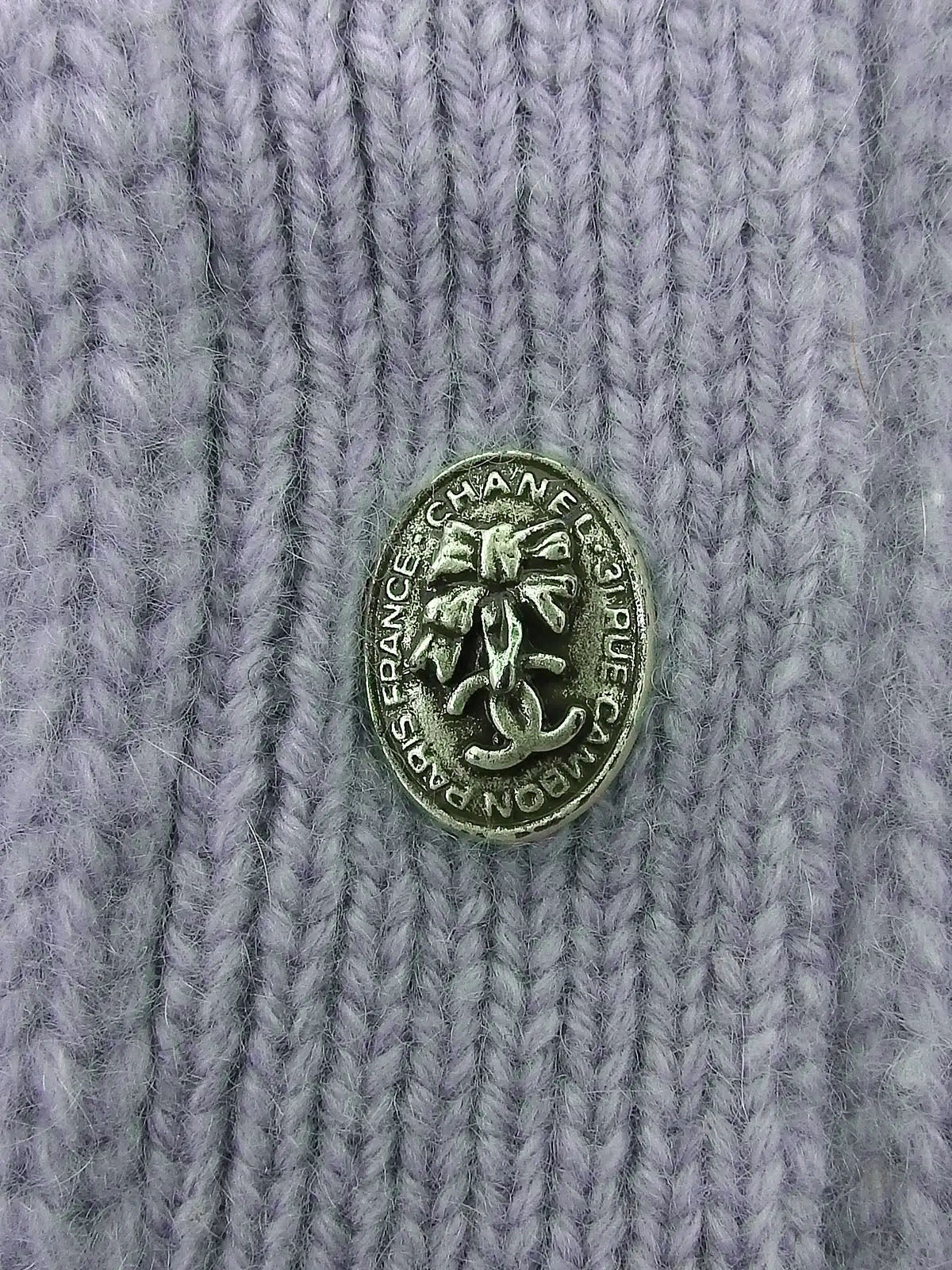 2004 Cashmere CC Mark Button High Neck Knit Sweater in Lavender