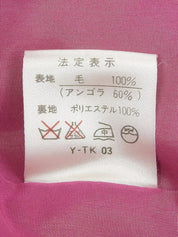 紫红色安哥拉双排扣大衣