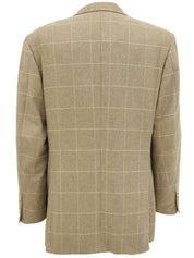 Beige cashmere check pattern jacket