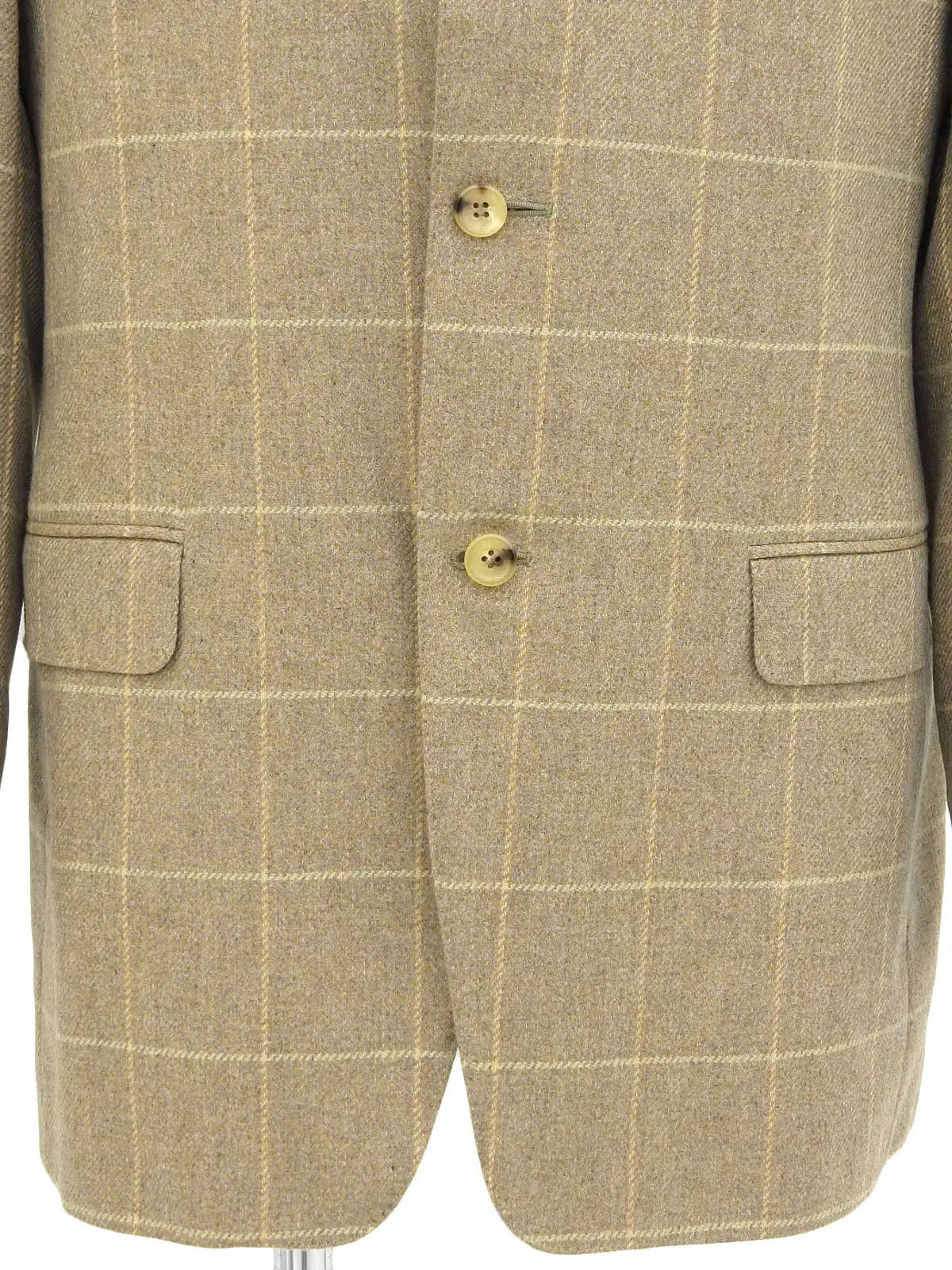 Beige cashmere check pattern jacket