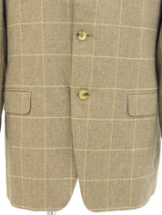 Beige cashmere check pattern jacket