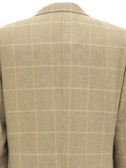 Beige cashmere check pattern jacket