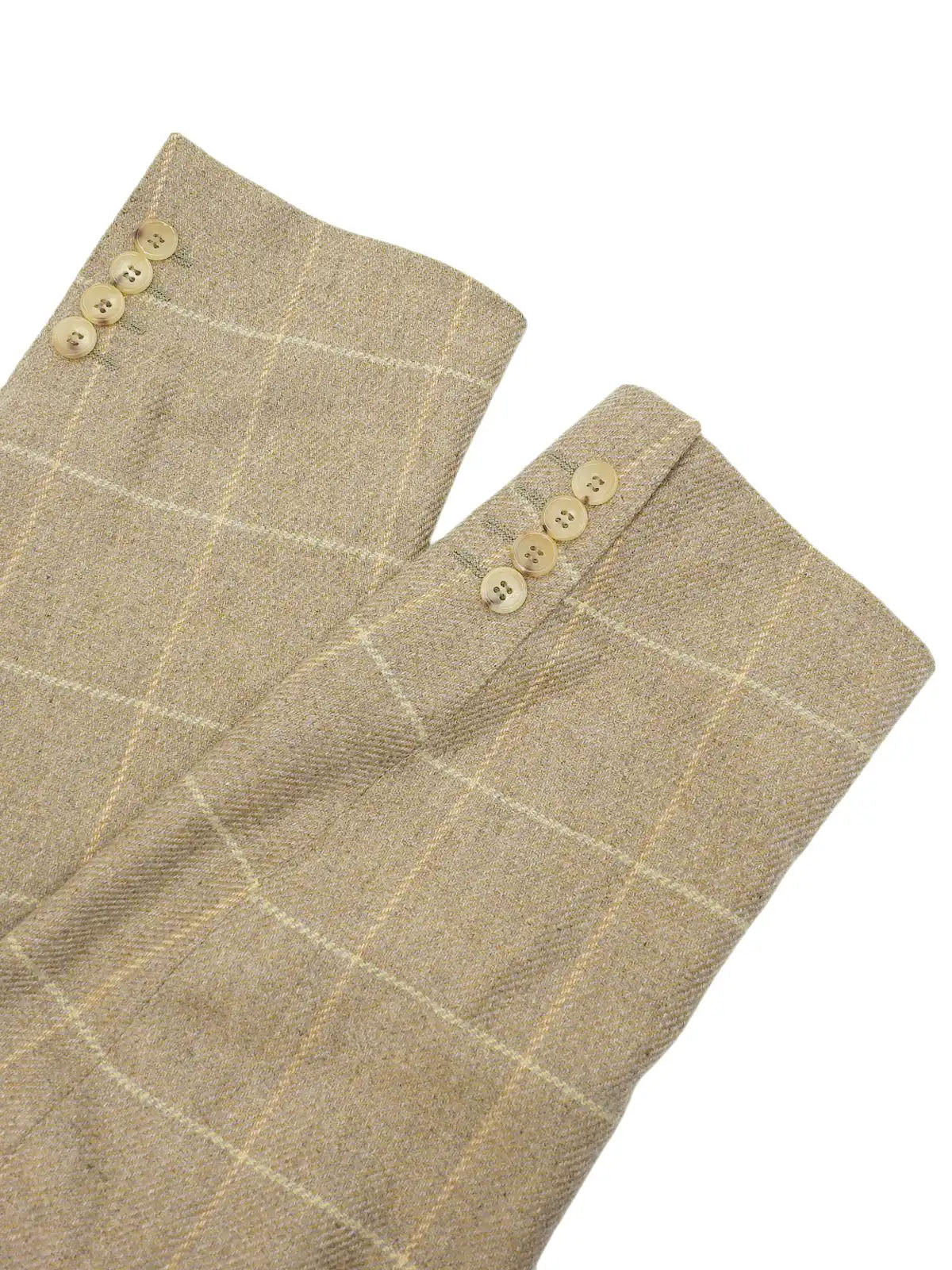 Beige cashmere check pattern jacket