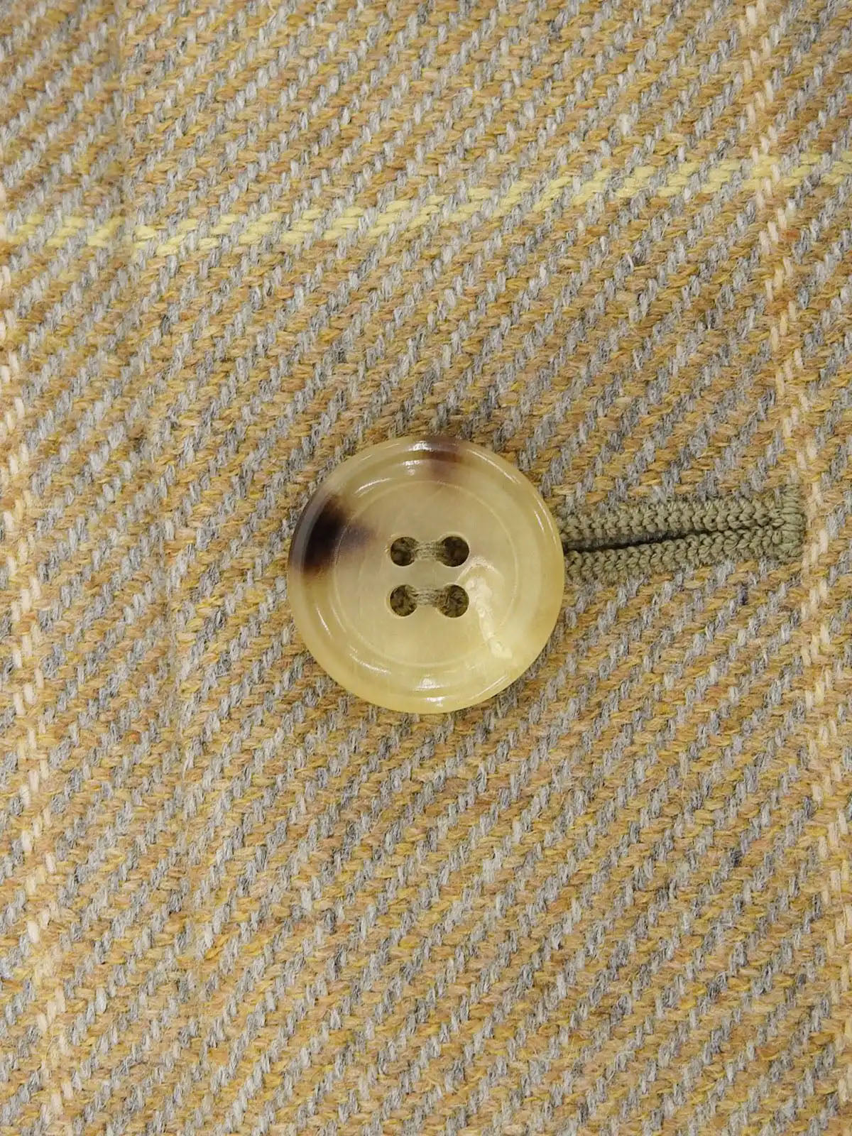 Beige cashmere check pattern jacket