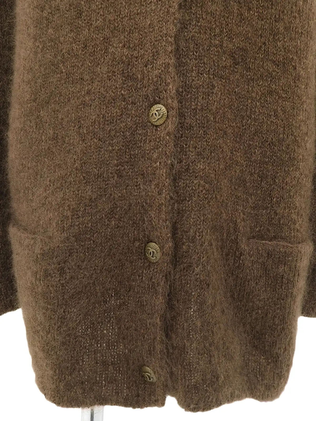 1998 马海毛 CC Mark Button 开衫,棕色