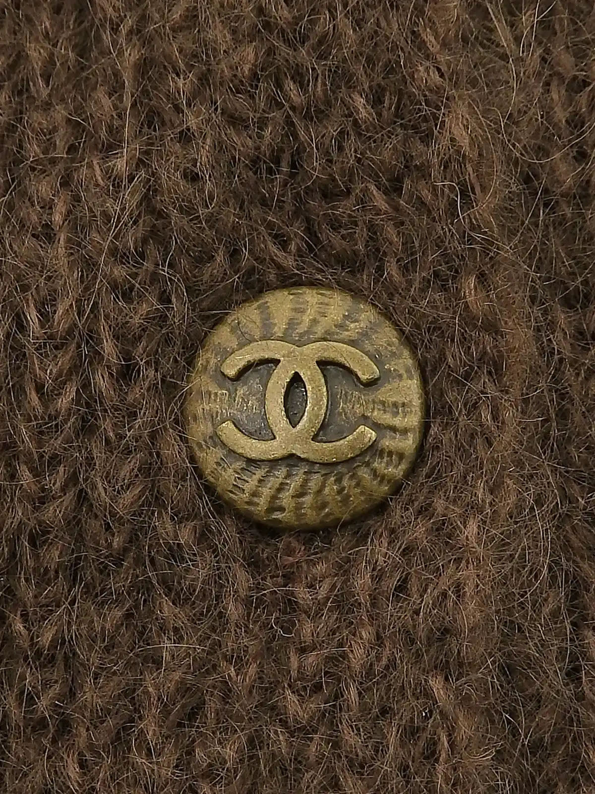 1998 马海毛 CC Mark Button 开衫,棕色