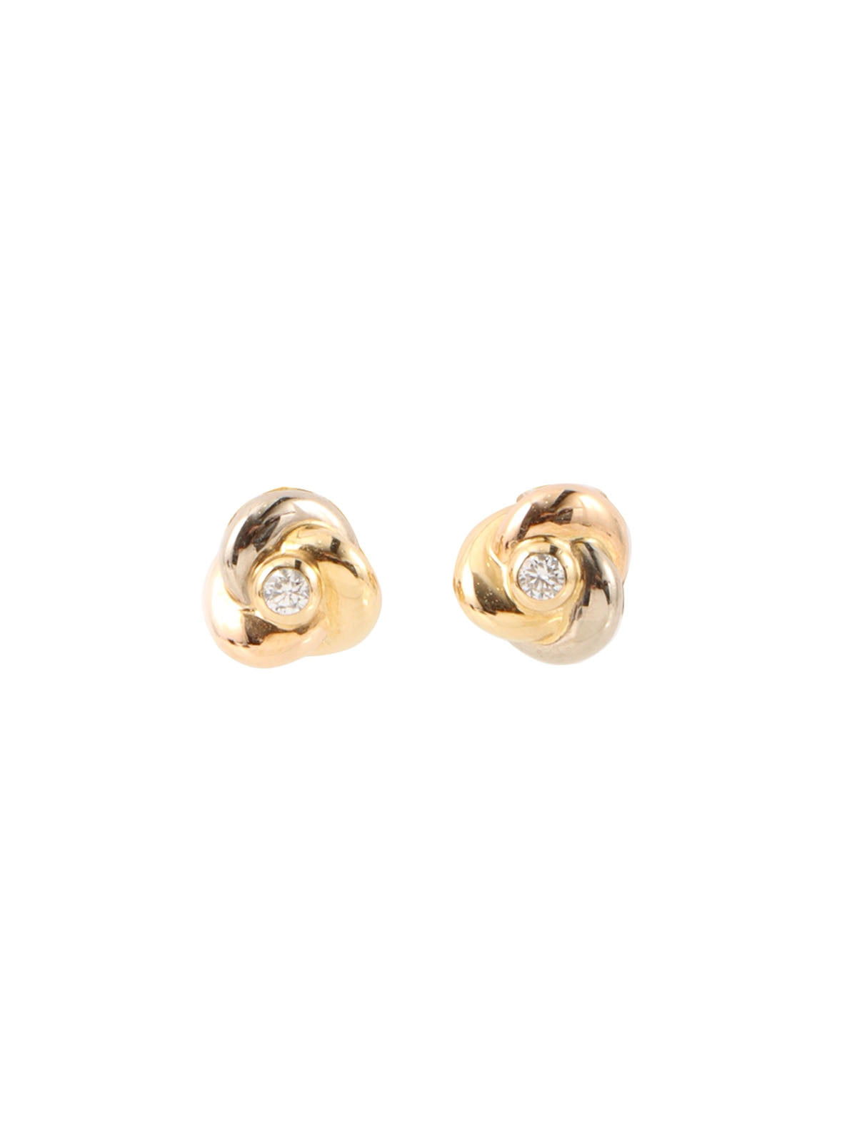 18K Diamond Trinity Earrings in White Gold, Yellow Gold, or Pink Gold