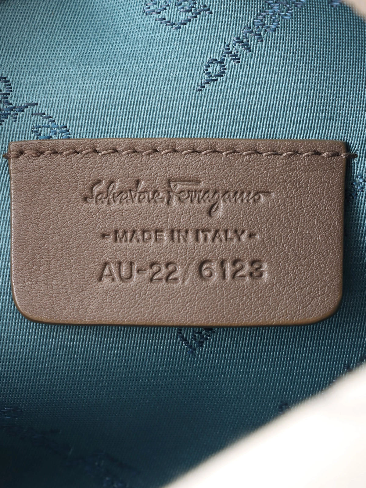 ガンチーニパターンハンドバッグ グレー