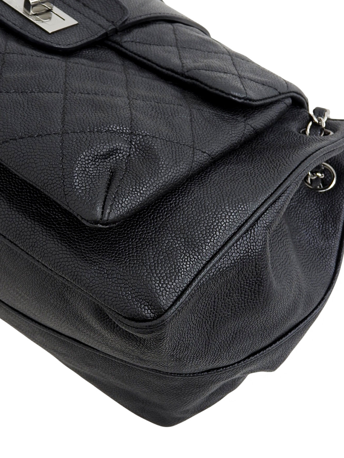 2011 Caviar Skin 2.55 Chain Tote Bag Black